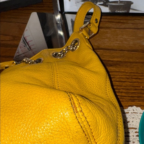 MICHAEL Michael Kors | Zinnia Maragold Yellow Pebbled Leather Satchel -EUC - Picture 16 of 16